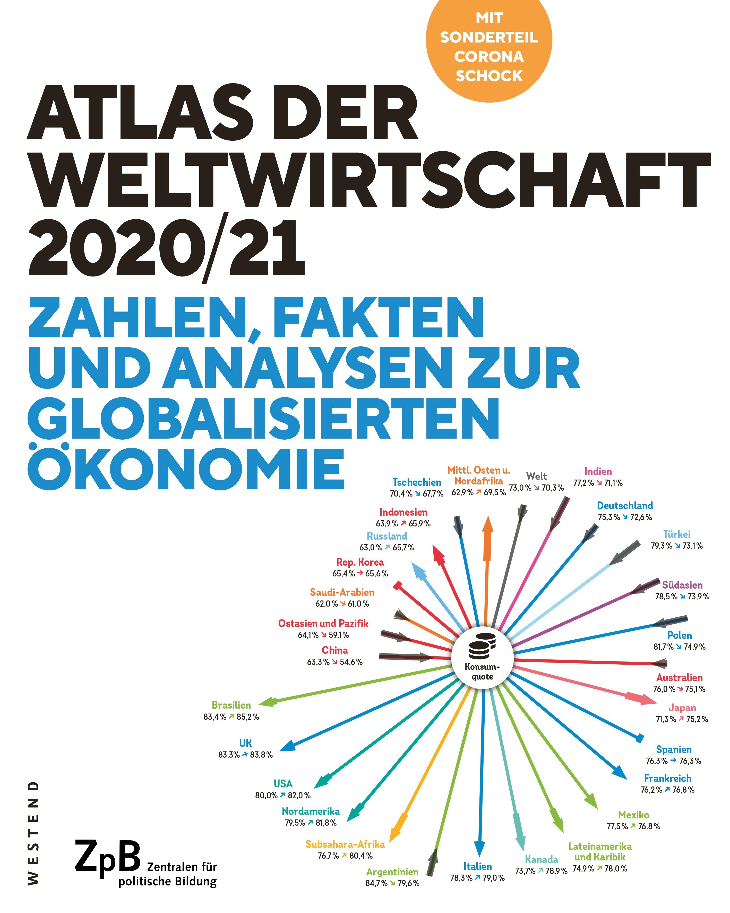 Titelseite Atlas der Weltwirtschaft 2020/21. Zahlen, Fakten und Analysen zur globaliserten Ökonomie